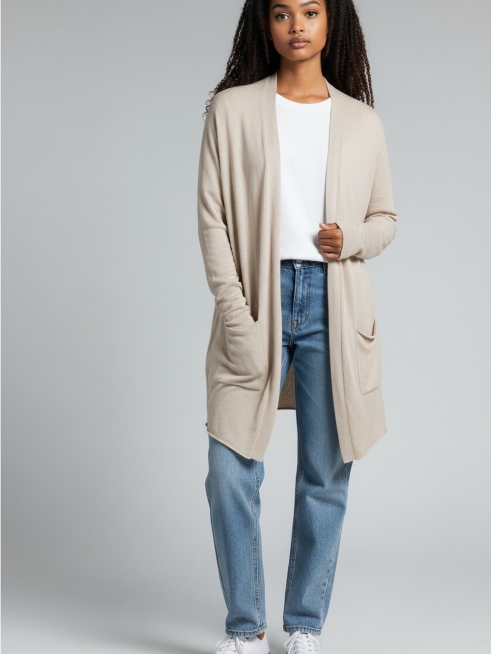 Barefoot Dreams Neutral Beige Open-Front Women's Cardigan